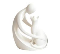 Statue De Chat - Adorable Ornement Décoratif Commémoratif Pour Animaux De Compagnie | Figurines Mignonnes D'un Homme Et D'un Chat | Pour Salon, Chambre, Étagère, Bureau, Chambre D'enfant, Table De Che