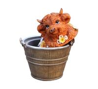 Statue di da giardino 'Highland | Decorazione di interni esterni in Resina | Succulento Vaso di Fiori o ornamenti rustici | Camera da letto del soggiorno Decorativo di figurina per Figurine