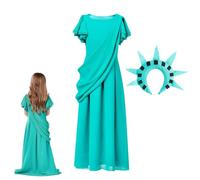Statue Of Costume - Kids Cosplay Dress | Landmark Outfit | Historical Fancy Dress | Patriotic Costumes for Halloween & School Play Classic Lady Dresses for Sized XS S M L