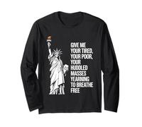 Statue Of Liberty Give Me Your Tired Your Poor Labor Day Manga Larga