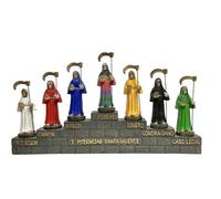 Statues Mario's Collection 7 potencias Santa Muerte 15.2 cm Altura 33.0 cm Longitud Resina Santa Muerte Muerte Cráneo 7 Santa Muertes