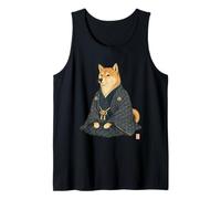 Statuesque Shiba Inu Kimono Ukiyo E Arte Japonés Camiseta sin Mangas