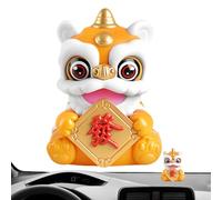 Statuine Portatutto Auto- 7x7,5x10 Cm Decorazione Da Tavolo Danza Leone Energia Solare Anno Nuovo, Figura Decorativa Per Bracciolo | Per Collezionisti Guida Ufficio Casa Per Viaggi E Librerie Articoli