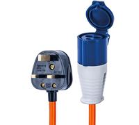 Status 16ASTUKPLUG1PK10 - Cable adaptador de enchufe de Reino Unido a enchufe de 16 A, 20 cm, perfecto para camping, caravana, autocaravana, caravana, caravana, IP44, resistente a la intemperie