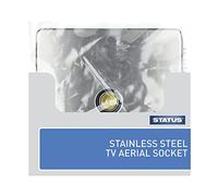 STATUS Enchufe de antena de TV | Conector coaxial de antena de TV de 1 banda | Acero inoxidable | STVSSSX10