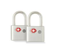 Status TSA STSAPLOCK2PKB10 - Candado de viaje con llaves para maleta, bolsa de equipaje, cremalleras, mochila, taquilla de gimnasio, plateado, (paquete de 2)