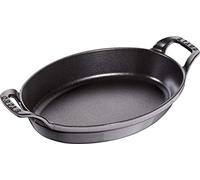 Staub オーバル スタッカブル ディッシュ Fuente Ovalada apilable, Hierro Fundido, Gris Grafito, 24 cm