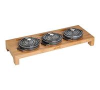 STAUB 1190698 - Expositor para Tres ollas en Miniatura, en bambú