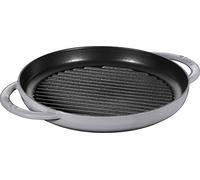 Staub Grill Pans Plancha 26 cm, redondo, Gris grafito, Hierro fundido