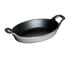 Staub 1301318 - Fuente Ovalada de Hierro Fundido (15 cm), Color Gris