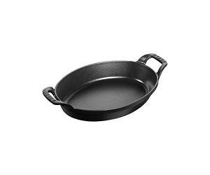 Staub 1302123 - Cazuela ovalada apilable, 21 cm, color negro