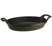 Staub 1302923 - Cazuela ovalada apilable, 28 cm, color negro | Sartén para servir con 2 asas, apta para todo tipo de fuegos, apilable, esmaltado negro