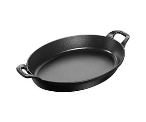 Staub 1303323 - Cazuela ovalada apilable, 32 cm, color negro