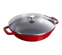 Staub Wok 1312906 30 cm 4,4 l Rojo cereza con tapa de vidrio apto para inducción
