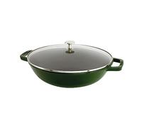 Staub 30 cm Wok de Hierro Fundido, Verde albahaca