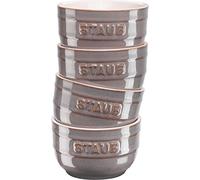 Staub 40508-156 Lata de cordero de 3.5 pulgadas (9 cm), juego de 4 piezas, gris antiguo, cerámica, cuenco pequeño, apto para microondas
