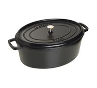 Staub 40509-509-0 La Cocotte Oval, Olla de Hierro Fundido Esmaltado Negro, 41 cm (12 L), Hecho en Francia