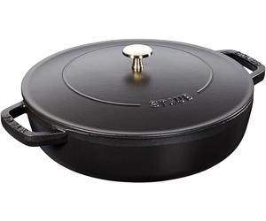 STAUB 40511-473-0 Rustidera chistera de Hierro Fundido, Color Negro, 24 cm