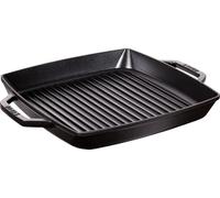 Staub 40511-783-0 - Cacerola (Plaza, Sartén Parrilla, Negro, Esmalte, Hierro Fundido, Francia)
