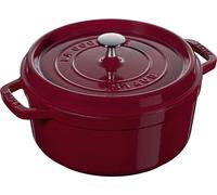 STAUB Asador/Cocotte de hierro fundido, Redondo 24 cm, 3,8 L, Burdeos
