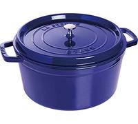 STAUB Asador/Cocotte de hierro fundido, Redondo 30 cm, 8,35 L, Azul oscuro