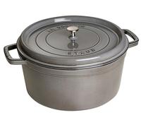 STAUB Asador/Cocotte de hierro fundido, Redondo 34 cm, 12,6 L, Gris grafito