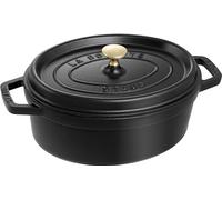 STAUB Cacerola/Cocotte de Hierro Fundido Ovalada, 27 cm de Diámetro, 3,2 L, Negro