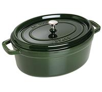 STAUB Cacerola/Cocotte de Hierro Fundido Ovalada, 33 cm de Diámetro, 6,7 L, Verde Albahaca