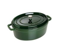 STAUB Cacerola/Cocotte de Hierro Fundido Ovalada, 33 cm de Diámetro, 6,7 L, Verde Albahaca