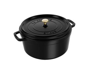 STAUB Cacerola de hierro fundido Staub La Cocotte redonda 8.4 L Negro