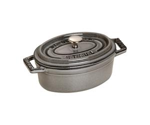 STAUB Cacerola mini Staub La Cocotte oval de hierro fundido 0.25 L Gris grafito