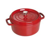Staub Cacerola redonda de 4 cuartos de galón cereza de 4 cuartos