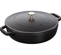 STAUB Chistera, olla de hierro fundido, apta para todo tipo de cocinas incl. inducción, redonda, 28 cm, 3,7 L, Made in France, negro
