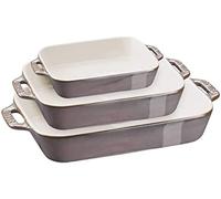 Staub ceramic - molde rectangular de cerámica (3 unidades), color gri
