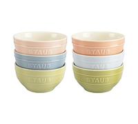 STAUB Ceramique - Juego de 6 cuencos (400 ml, cerámica, 12 cm), diseño de macarrones
