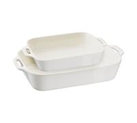 Staub Ceramique Set de bandejas de horno M/L 2-pzs, Blanco marfil