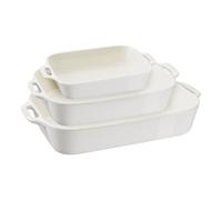 Staub Ceramique Set de bandejas de horno M/L/XL 3-pzs, Blanco marfil