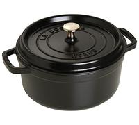 STAUB Cocotte, Cazuela de Hierro Fundido Esmaltada, 28cm, 6,7L, Inducción | Con tapa de efecto lluvia de aromas, Fabricado en Francia, Apto para todo tipo de cocinas, Negro