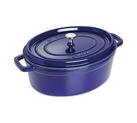 STAUB Cocotte, Cazuela de Hierro Fundido Esmaltada, 33cm, 6,7L, Inducción | Con tapa de efecto lluvia de aromas, Fabricado en Francia, Apto para todo tipo de cocinas, Azul Oscuro
