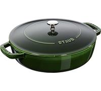 STAUB cocotte Chistera olla de hierro fundido, apta para todo tipo de cocinas incl. inducción, redonda, 28 cm, 3,7 L, Made in France, verde albahaca