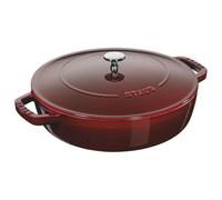 STAUB cocotte Chistera olla de hierro fundido, apta para todo tipo de cocinas incl. inducción, redonda, 28 cm, 3,7 L, Made in France, rojo granadina