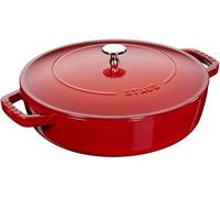 STAUB cocotte Chistera olla de hierro fundido, apta para todo tipo de cocinas incl. inducción, redonda, 28 cm, 3,7 L, Made in France, rojo cereza
