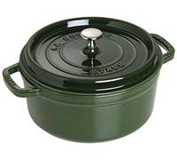 STAUB Cocotte, olla de hierro fundido, apta para todo tipo de cocinas incl. inducción, redonda, 28 cm, 6,7 L, Made in France, verde albahaca