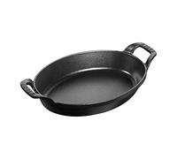 Staub Fuente Ovalada apilable, Hierro Fundido, Negro, 24 cm