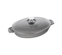 STAUB Fuente para horno Staub de hierro fundido con tapa ovalada 23 cm Gris grafito