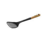 STAUB Girador de wok de silicona, negro, 12.2 pulgadas, forma ovalada, mango de madera