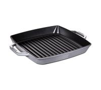 STAUB 40511 - 684 - 0 - Sartén de grill, rectangular con dos asas, 28 cm, hierro fundido, Color Gris grafito