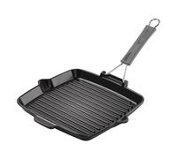 Staub Grill Pans Grill con vertedor 24 cm, Hierro fundido, Negro