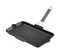Staub Grill Pans Grill con vertedor 34 x 21 cm, Hierro fundido, Negro