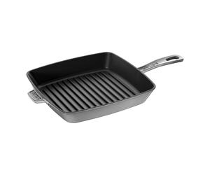 Staub Grill Pans Plancha americana 26 cm, Hierro fundido, Gris grafito
